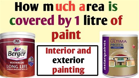 litre paint coverage  square meter square feet civil sir