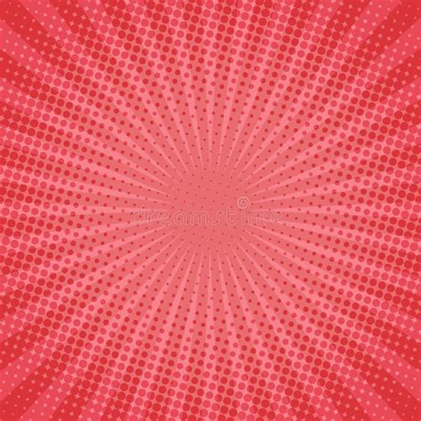 Color Rosa Rojo Mitad Tono Puntos Vintage Rays Starburst Textura De