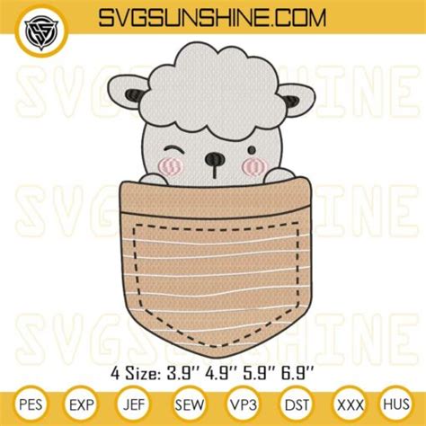 Pocket Sheep Embroidery Designs Sheep Embroidery Design File