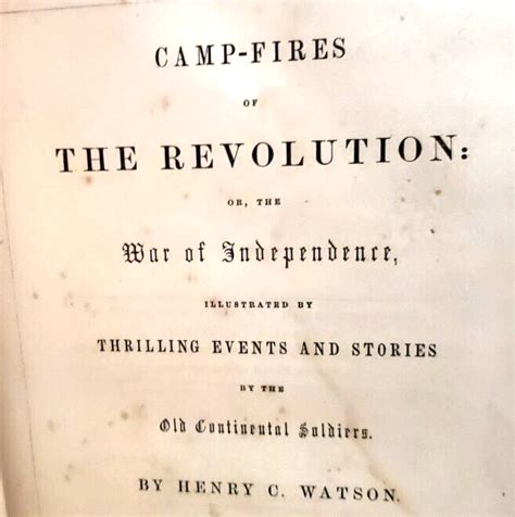 Campfires Of The Revolution Henry C Watson 1854 Leather