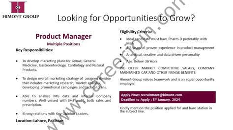 Himont Group Jobs Product Manager