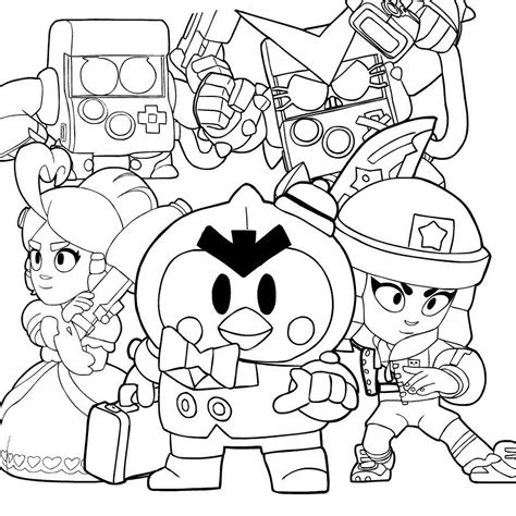 Coloriage Brawl Stars Imprimer Gratuitement 100 Images Concernant Corbac Dessin