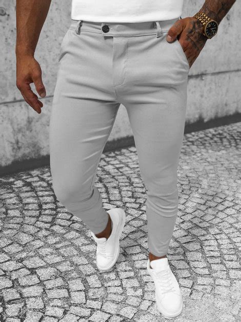 Herren Chino Hose Grau OZONEE O P4049 OZONEE