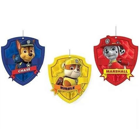 Paw Patrol Birthday Party Decorations 3 Hanging Honeycombs Marshall ...