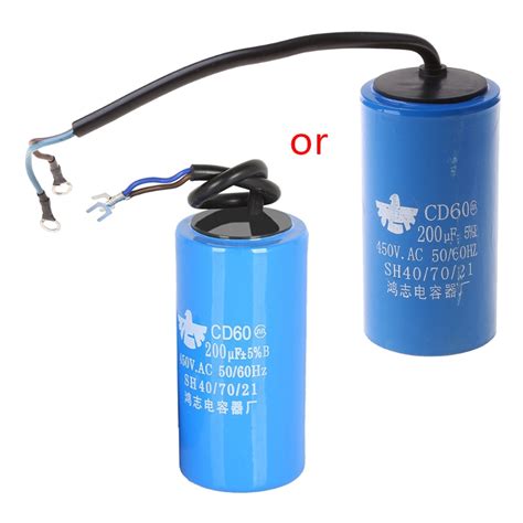 250 450V AC 200uF Appliance Motor Start Run Capacitor CD60 High Quality