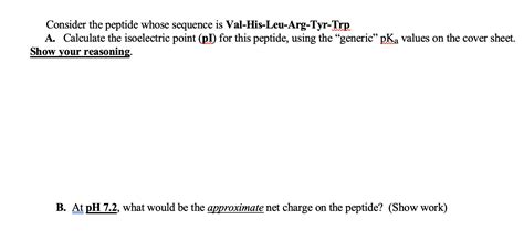 Solved Consider The Peptide Whose Sequence Is Chegg