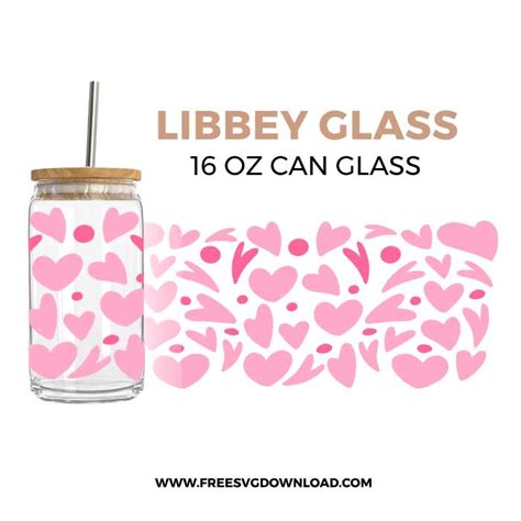 Hearts Libbey Can Glass Svg And Png Free Cut Files Free Svg Download