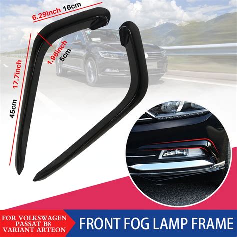 For Vw Passat Variant B8 Fog Light Cover Variant Arteon Fog Lamp Strip Trim Frames Abs Car