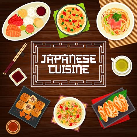 Cartel de platos de almuerzo de portada de menú de cocina japonesa