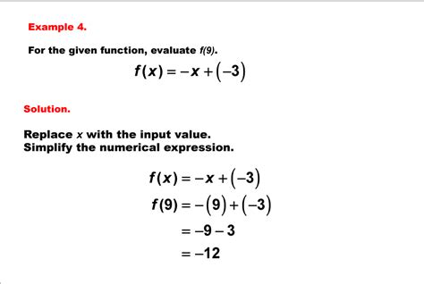 Math Example Linear Function Concepts Evaluating Linear Functions Example 4 Media4math