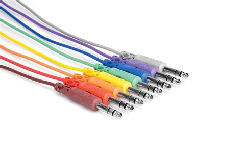 Hosa Patch Cables 14” Stereo Balanced Multicolor 12 8pk