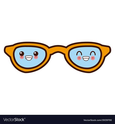 Sunglasses fashion lens cute kawaii cartoon Vector Image