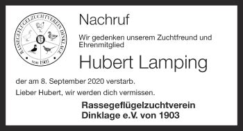 Traueranzeigen Von Hubert Lamping Om Trauer De