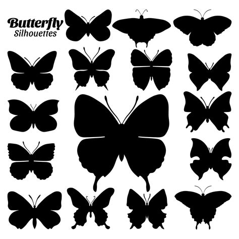 Butterfly silhouette vector illustration set 22964442 Vector Art at ...