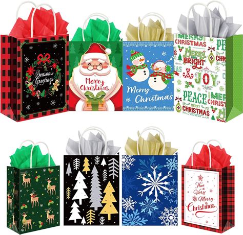 Amazon Cholemy Pieces Christmas Gift Bags With Tissue Paper