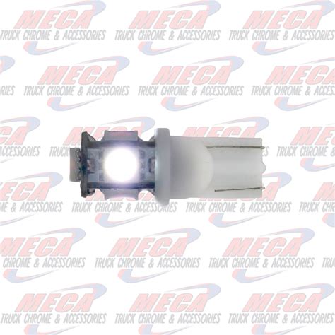 Led 194 Bulb White 5 Led 360 Degree Single Meca Truck Chrome