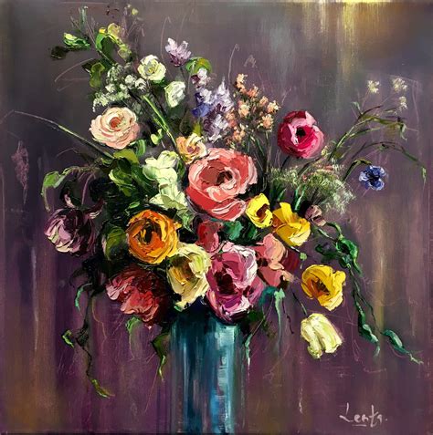 Bouquet Oil Painting Original Art Work Handmade Painting Canvas Art