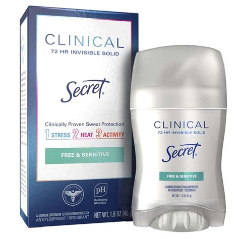 Clinical Strength Invisible Solid Deodorant Free And Sensitive Secret