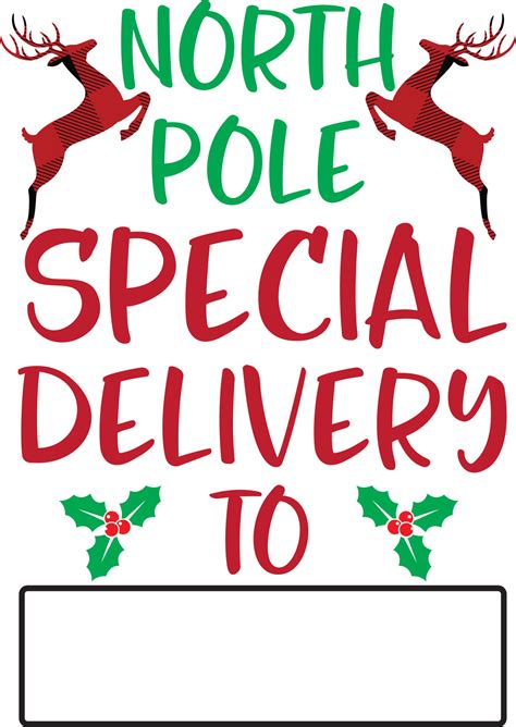 North Pole Special Delivery to, Merry Christmas, Santa, Christmas ...