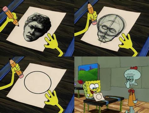 Spongebob How To Draw A Circle Hutomo