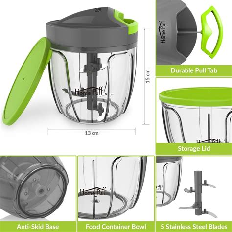 5 Blades Vegetable Chopper Cutter With Lid 900ml For Kitchen At Rs 709 In Mumbai