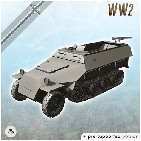 3D Printable Sd.Kfz. 251-1 german armored personnel carrier (8 ...