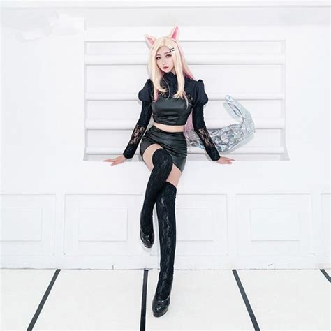 Lol Kda Ahri Cosplay Costume With Wig And Tail Outfit Etsy