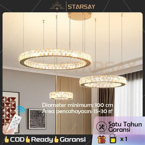 Jual 1 Tahun Garansi Lampu Gantung Crystal Kristal Chandelier Plafon