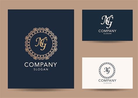 Premium Vector Modern Monogram Initial Letter Ng Logo Design Template