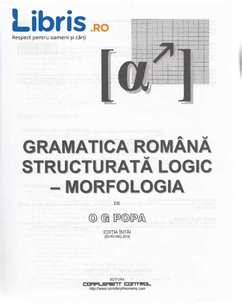 Pdf Gramatica Romana Structurata Logic Morfologia Cdn Libris Ro