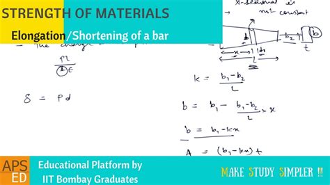 Elongation Shortening Of A Bar Strength Of Materials Youtube