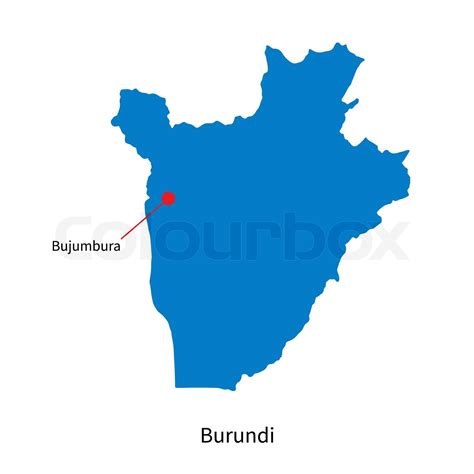 Detailed vector map of Burundi and capital city Bujumbura | Stock vector | Colourbox