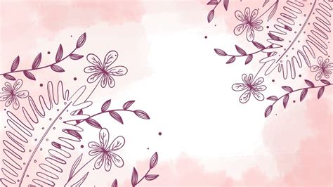 Nature Watercolor Pink Flower Flowers Pastel Powerpoint Background For