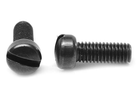 6 32 X 38 Ft Coarse Thread Machine Screw Slotted Fillister Head Low Carbon Steel Black