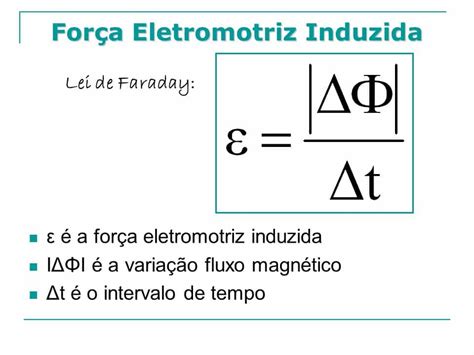 Lei De Faraday - Lei De Faraday Da Equacao De Inducao Eletromagnetica