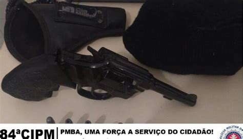 84ª CIPM apreende arma de fogo na BA 447 rodovia que liga Angical a