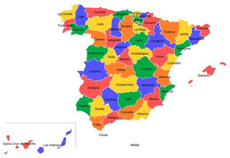 Mapa De Espana Por Ciudades