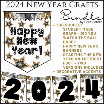 New Years Crafts Bundle By Erica Bohrer Tpt