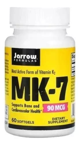 Mk 7 vitamina K2 90 mcg 60 cápsulas sabor Jarrow Formulas sin sabor