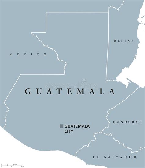 Politieke Kaart Van Guatemala Geïsoleerd Op Witte Achtergrond Vector