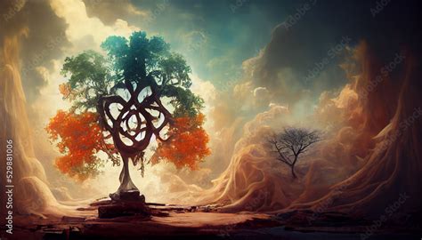 Digital art of the Tree of Life. Stock Illustration | Adobe Stock