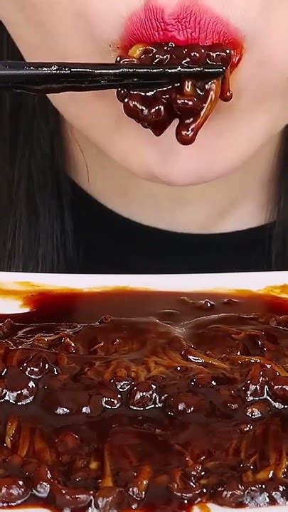 Asmr Spicy Black Bean Enoki Mushrooms Compilation 짜장불닭팽이버섯 먹방 모음 Mukbang Eating Sounds 咀嚼音