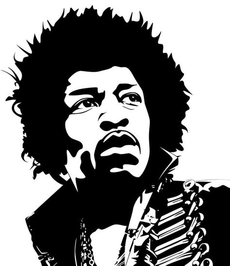 Jimi Hendrix Vector Art Silhouette Art Vector Art Airbrush Art