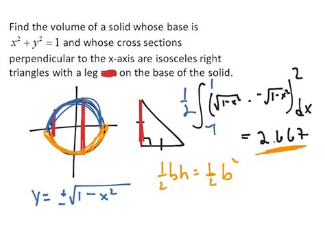 Volume Of Known Cross Section Math Calculus Integrals Ap Calc Area And Volume Using