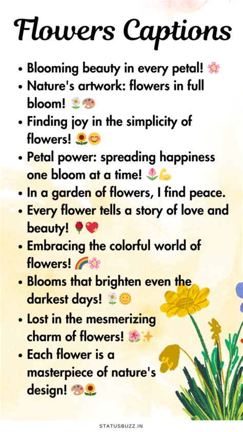 Best Quotes Caption For Flowers Photo Statusbuzz