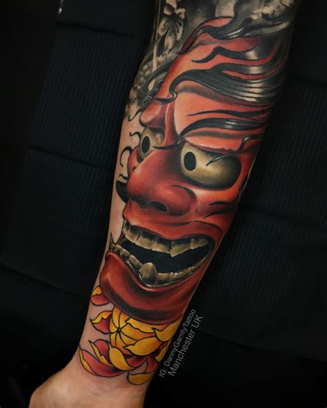 Oni Mask Tattoo Forearm Louanne Calloway