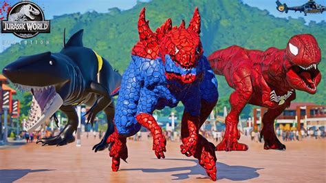 Dinosaur Fight Godzilla Vs Carnage Dinosaurs Hulk Spiderman