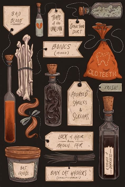 Spooky Apothecary An Art Print By Celia Krampien Halloween Illustration Halloween Art