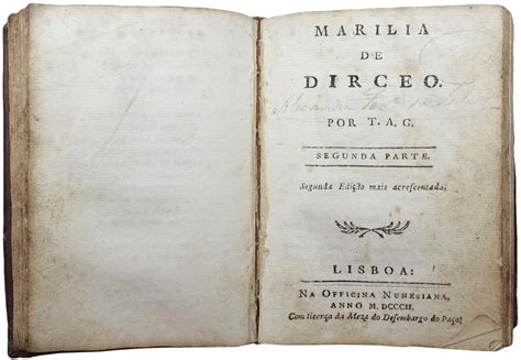 Marília de Dirceo. Por T.A.G. by [GONZAGA, Tomás António]. | Richard C