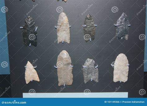 Collection Of Arrowheads Used By Hopewell Culture At Fort Ancient